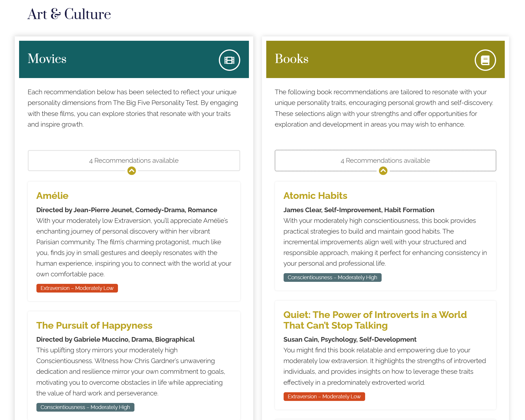 Complete Report for the Big Five Personality Test | Positive Evolution Recommendations